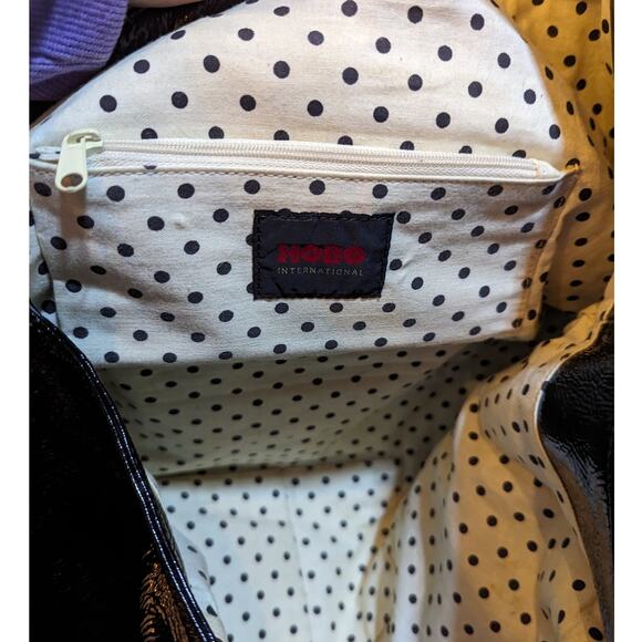 Hobo International Black Patent Leather Should Bag with Gold Hardware - Picture 3 of 8